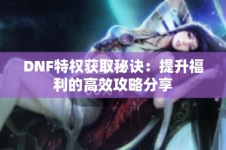 DNF特权获取秘诀：提升福利的高效攻略分享